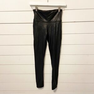 Spanx | Faux Leather Black Stretch Leggings Size Small Petite